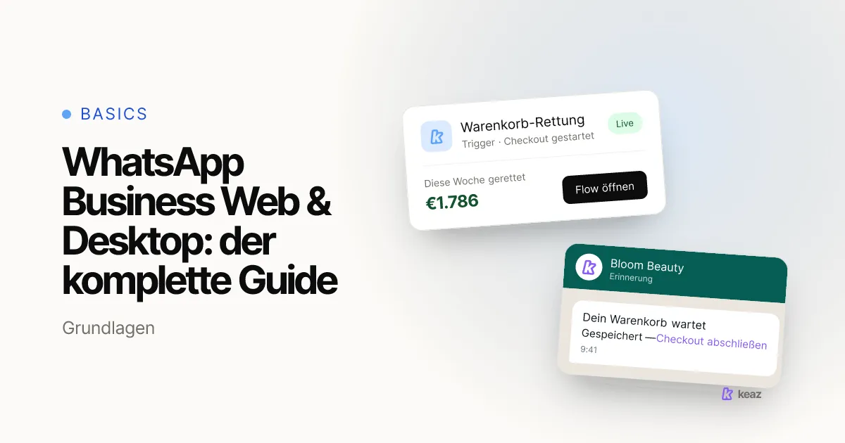 Keaz Cover: WhatsApp Business am Web und Desktop nutzen